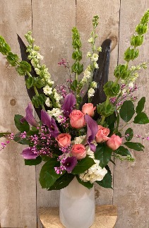 Calla me Beautiful  Tall arrangement in a vase 