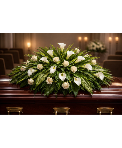 Callas and Roses  Casket spray