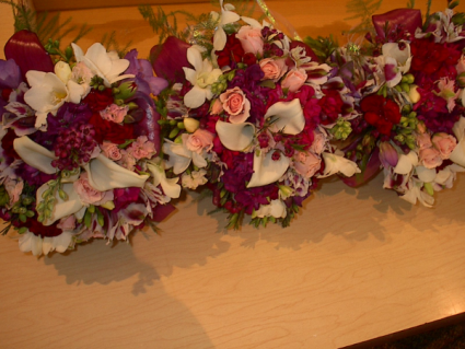 callas and roses nosegay arrangement