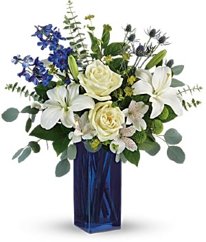 CALMING COBALT BLUE BUNCH FLOWER ARRANGEMENT