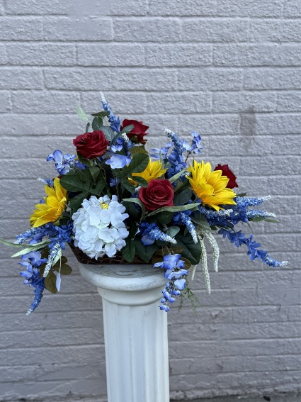 "Camille" Silk Arrangement In Wooden Container Silk arrangement