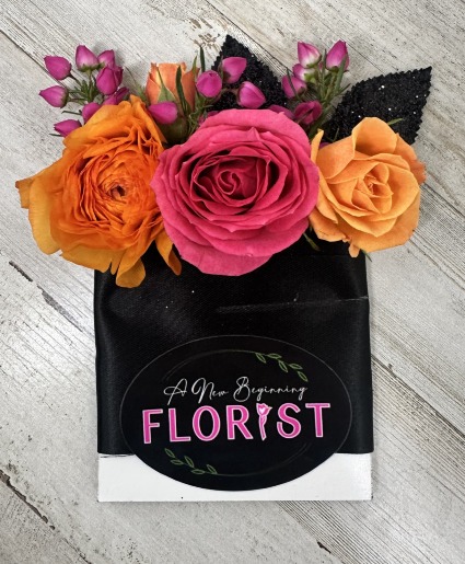 Candied Tangerine  Pocket Square Boutonniere