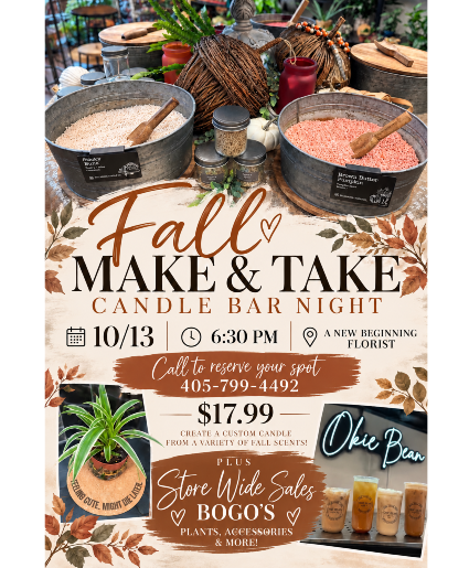 Candle Bar Make & Take October 13th @6:30 PM