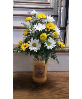 Candle Bouquet Fresh Arrangement with Keepsake Candle