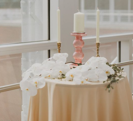 Candle Table Florals 
