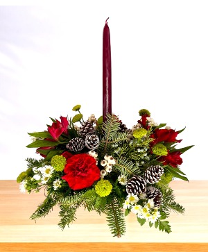 Candlelit Winter Wishes  Candle Centerpiece
