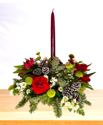 Candlelit Winter Wishes  Candle Centerpiece