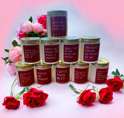 Candles that set the Mood Romantic and Funny Valentine's Day Sentiments