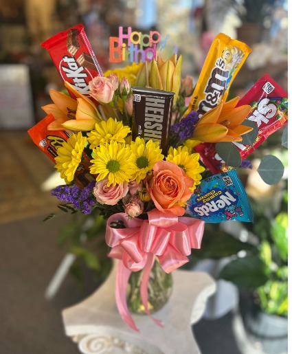 Candy Bouquet Vase Arrangement 