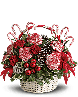 Candy Cane Arrangement Basket