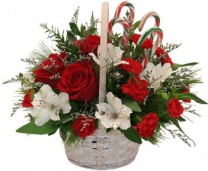 Candy Cane Basket Christmas