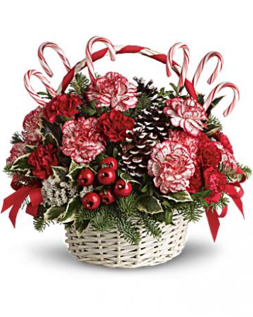 Candy Cane Christmas Basket
