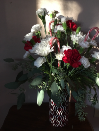 Candy cane vase Vase arrangments