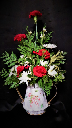Candy canes aglow metal candy cane fresh arrangement