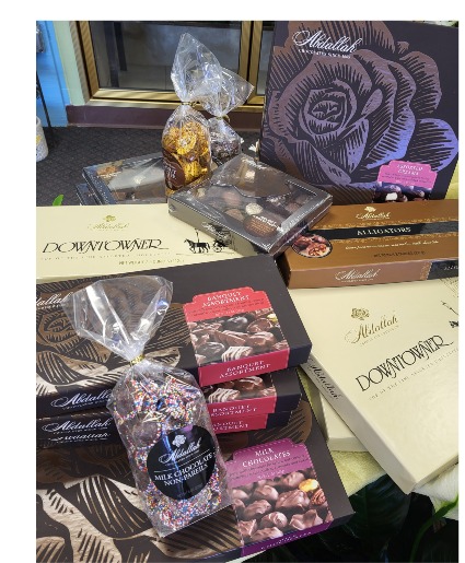 Candy in boxes and bags 