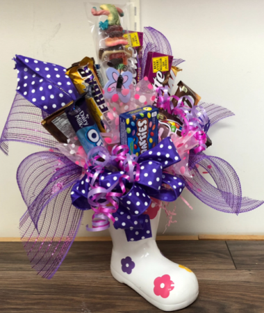 Sweet treats boot Candy bouquet
