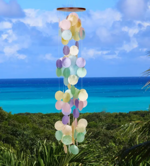 Capiz Waterfall Rainbow Capiz Windchime