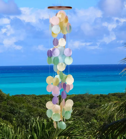 Capiz Waterfall Rainbow Capiz Windchime