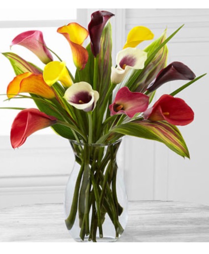 Captured color Calla lily bouquet 