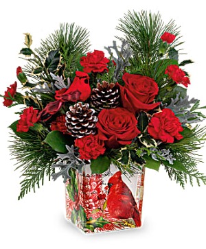 Cardinal Cheer Bouquet Christmas Keepsake
