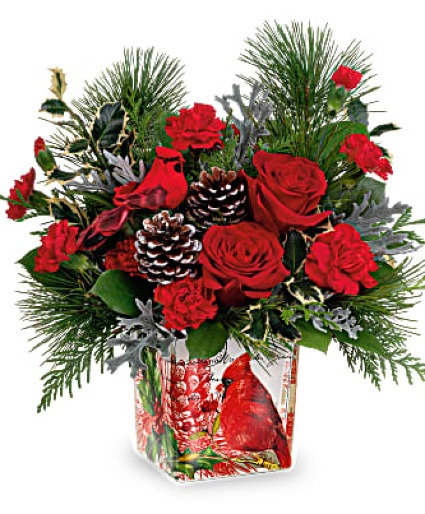 Cardinal Cheer Bouquet Christmas Keepsake