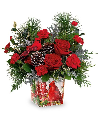 Cardinal Cheer Bouquet Flower Arrangement