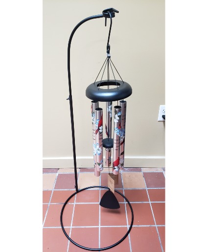 38" Cardinal Wind Chime Keepsake Chime with Stand