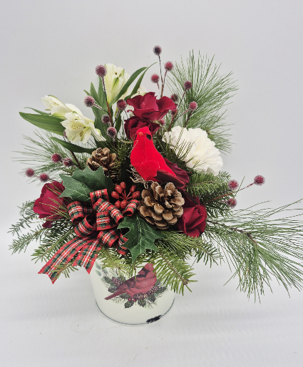 Cardinal Christmas  Floral Bouquet