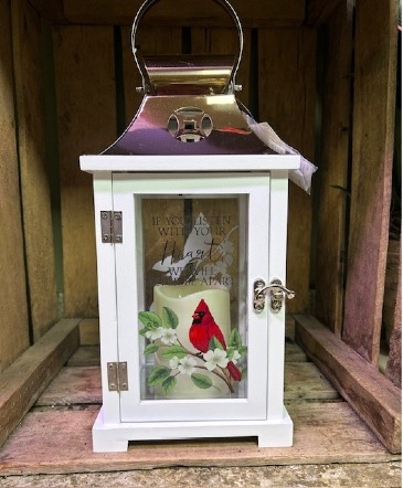 Cardinal Lantern   in Stockbridge, MI | COUNTRY PETALS FLORAL & GIFTS, INC.