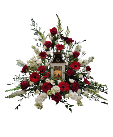 Cardinal Lantern Sympathy Arrangement  in Troy, MI | ACCENT FLORIST