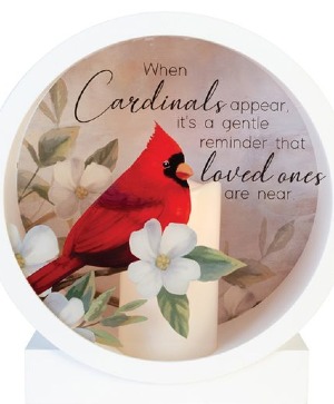 Cardinal Shadow Box with LED Candle Gift