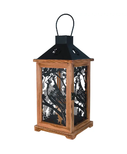 Cardinal Silhouette Lantern 