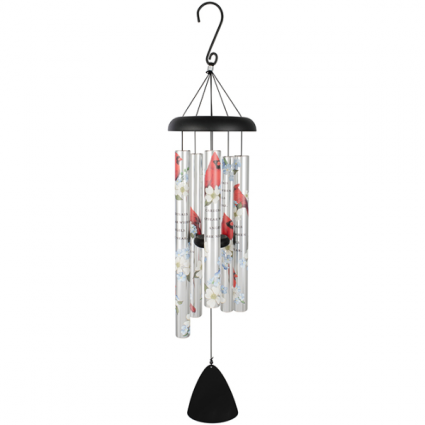 38" Cardinals Appear Picturesque Chime Gift/Sympathy