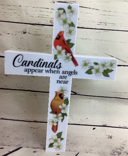 Cardinals Appear Solar Cross Stake 