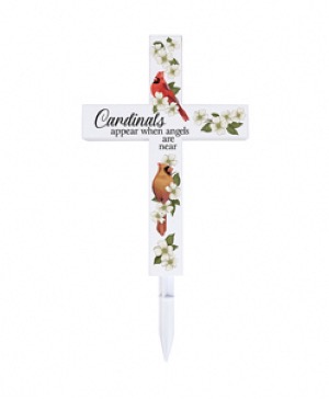 "Cardinals Appear" Solar Cross Stake