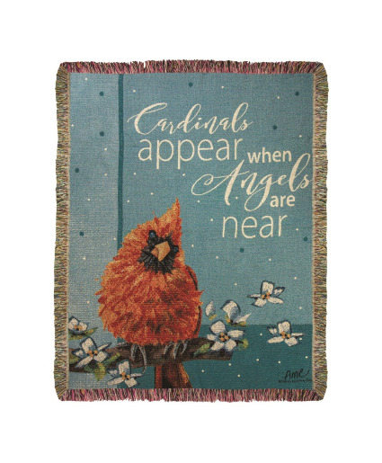 Cardinals Appear Memorial Quilt / Throw Powell Florist Exclusive
