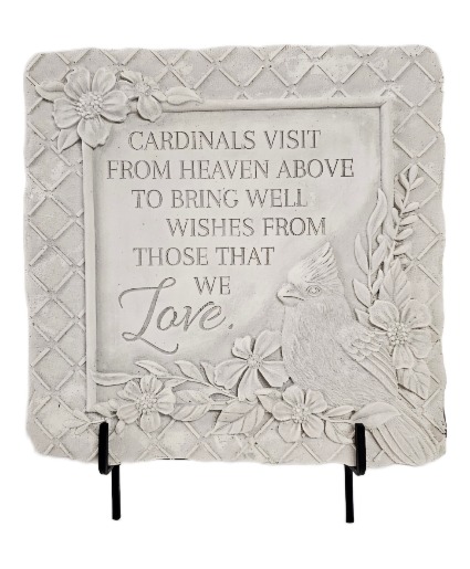 Cardinals Visit Stone With Easel 