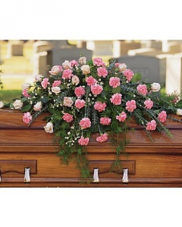 Carnation and rose Casket Spray-Any Colour Casket Spray