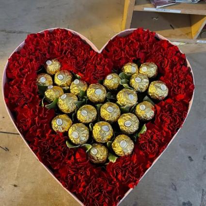 Carnation Heart  Floral Arrangement