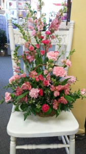 Pretty Basket of Pinks 