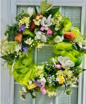Festive Spring Wreath Faux Flower Wreath