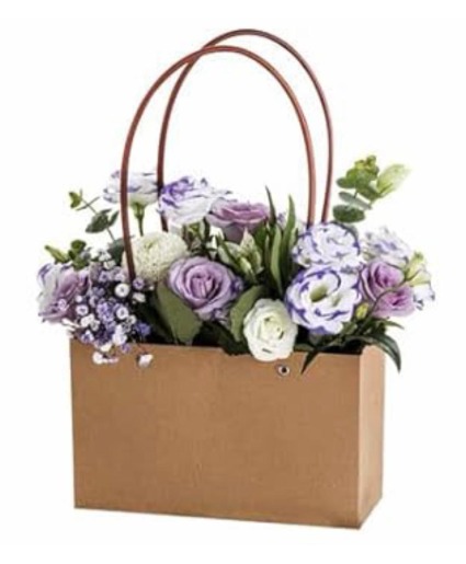 Fill a box  full of mixed flowers 