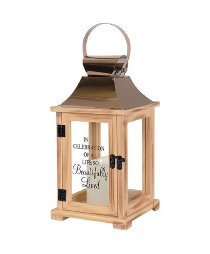 Carson Lantern - Natural Wood Finish  