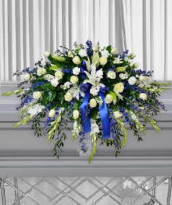 Carter Blue Casket Flowers