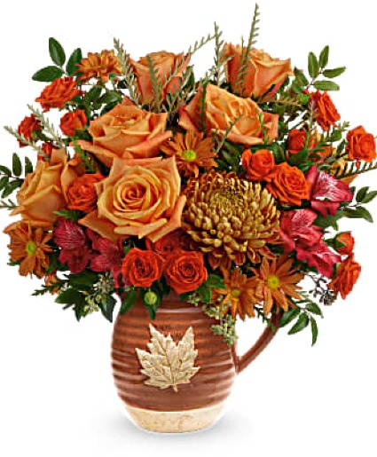 Cascading Blooms by TF Glazed Pitcher