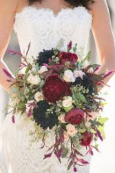 Cascading Burgundy Bridal Bouquet  