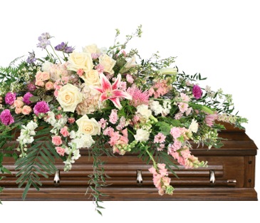 Cascading Calm Casket Spray in Albany, NY | Ambiance Florals & Events