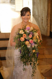 Cascading Pastel Petals Cascading Bridal Bouquet
