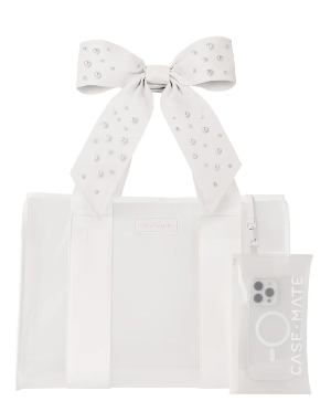 Case Mate White Pearl Bow Bag 