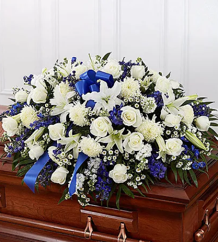 Casket Cover Blue & White - 00366 